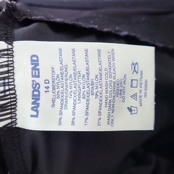 Lands' End Black One-Piece Swimsuit Criss-Cross Back Size 14D - Picture 8 of 8